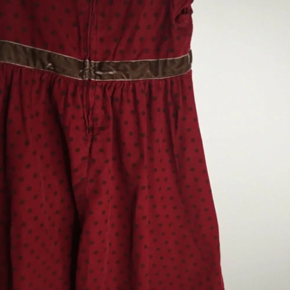 Vintage Baby GAP‎ Toddler Girl Red/Brown Floral Velour Dress Size 4T